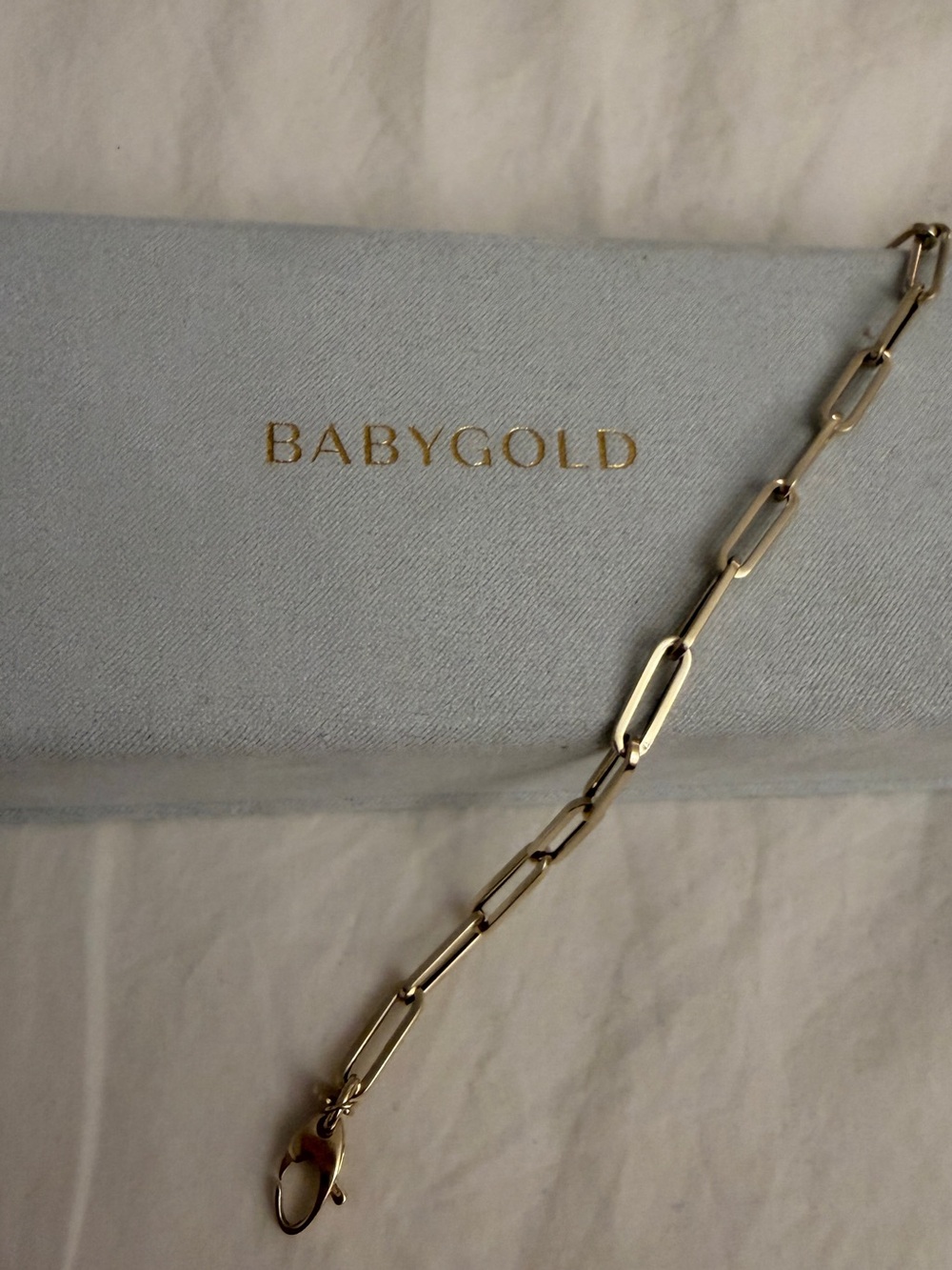 Baby Gold 14K Paperclip Chain Bracelet